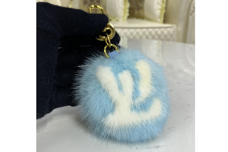 Louis Vuitton M69563 LV Fur bag charm and key holder on Blue
