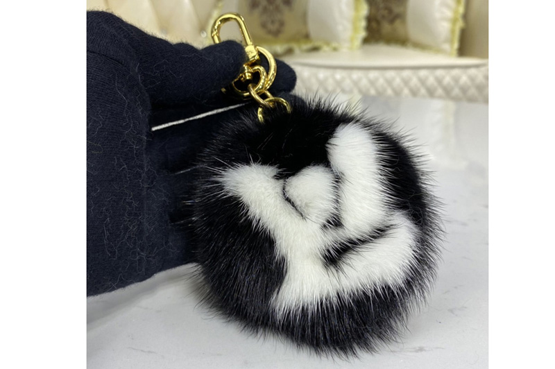 Louis Vuitton M69563 LV Fur bag charm and key holder on Black