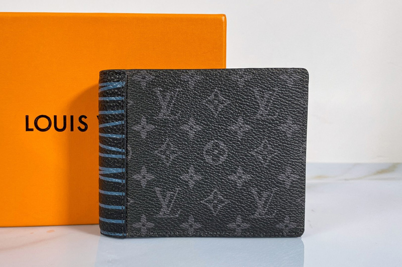 Louis Vuitton M69699 LV Multiple wallet in Monogram Eclipse coated canvas and cowhide leather