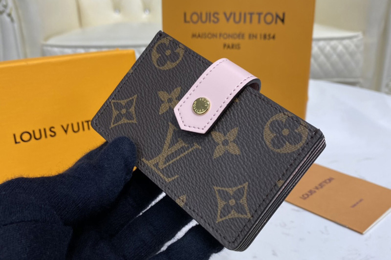 Louis Vuitton M69761 LV Card Holder in Monogram coated canvas and Rose Ballerine Pink