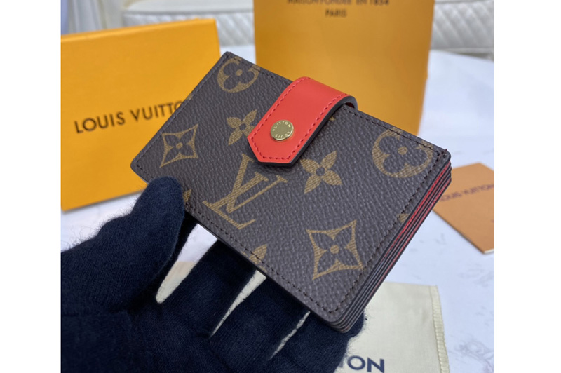 Louis Vuitton M69762 LV Card Holder in Monogram coated canvas and Red