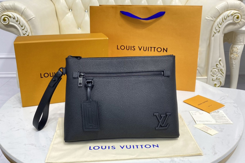 Louis Vuitton M69837 LV Aerogram iPad Pouch in Black grained calf leather