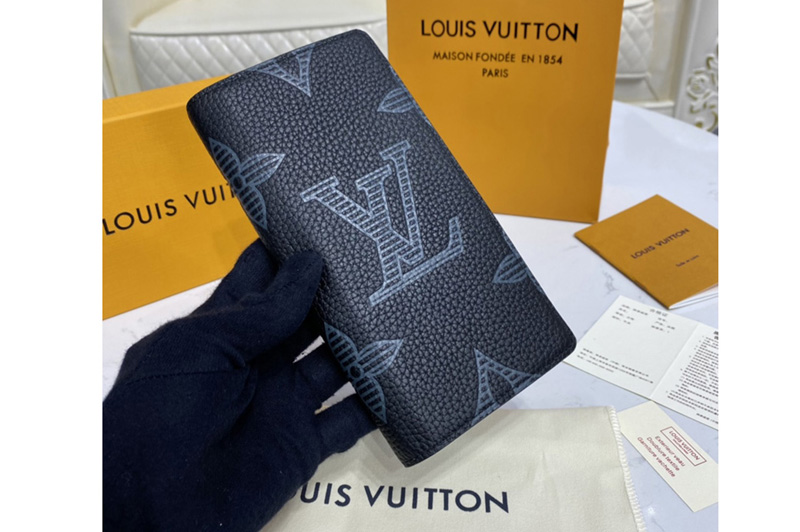 Louis Vuitton M80042 LV Brazza Wallet in Taurillon Shadow leather
