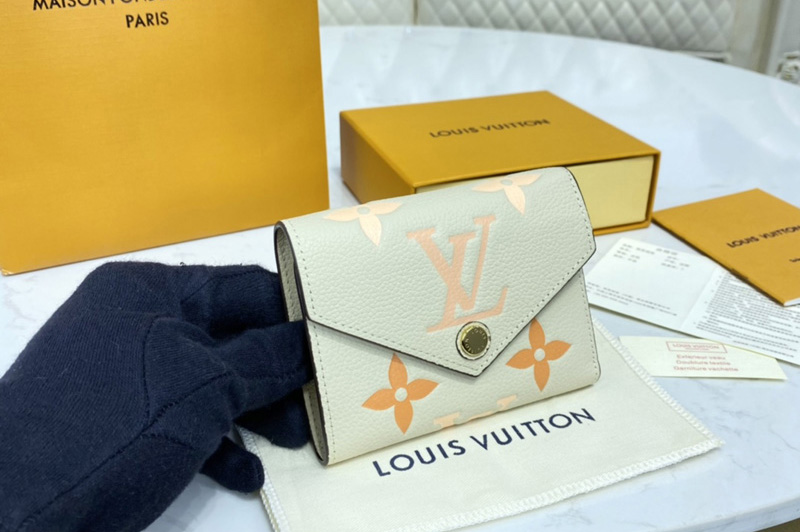 Louis Vuitton M80086 LV Victorine wallet in Cream/Pink Monogram Empreinte leather