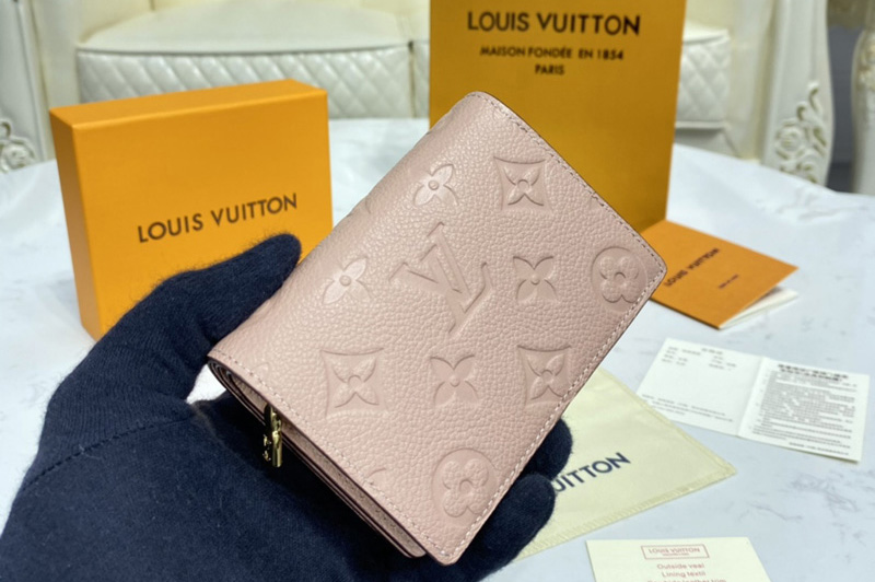 Louis Vuitton M80152 LV Clea Wallet in Pink Monogram Empreinte Leather
