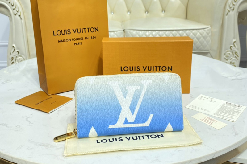 Louis Vuitton M80360 LV Zippy wallet in Blue Monogram coated canvas