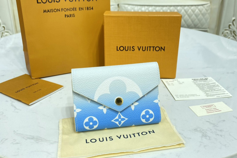 Louis Vuitton M80387 LV Victorine wallet in Blue Monogram coated canvas