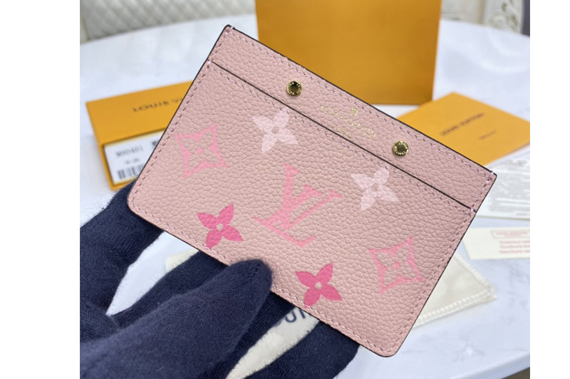Louis Vuitton M80401 LV Card Holder in Pink Monogram Empreinte leather