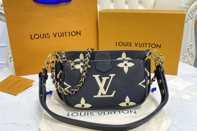 Louis Vuitton M45777 LV Multi Pochette Accessoires cross-body bag in Black/Cream Monogram Empreinte leather