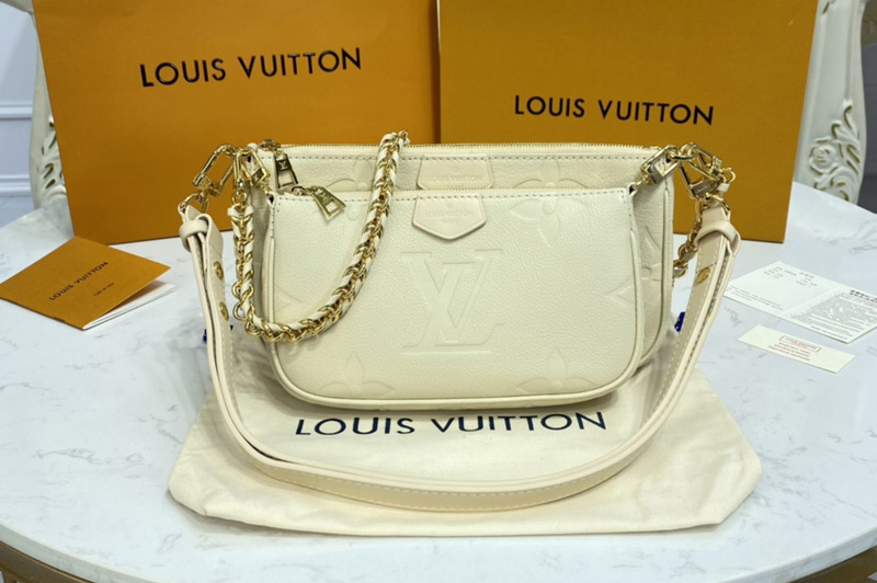 Louis Vuitton M80447 LV Multi Pochette Accessoires cross-body bag in Cream Monogram Empreinte leather