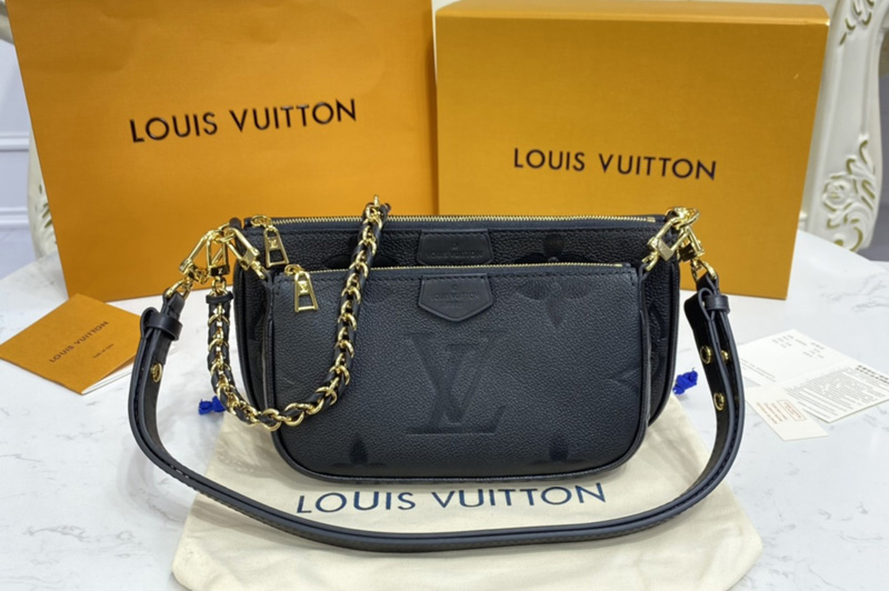 Louis Vuitton M80399 LV Multi Pochette Accessoires cross-body bag in Black Monogram Empreinte leather