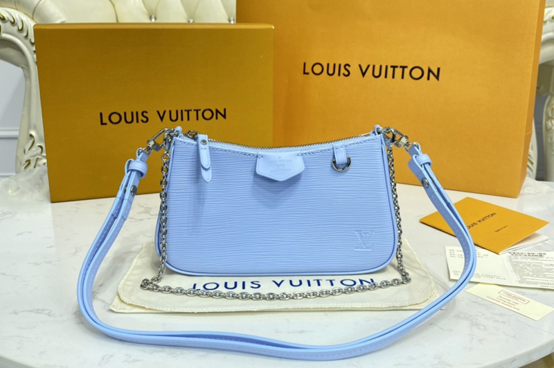 Louis Vuitton M80480 LV Easy Pouch on Strap in Blue Epi leather