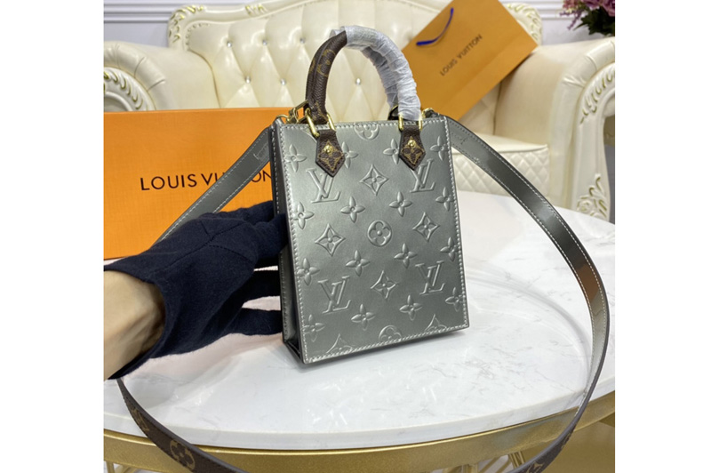 Louis Vuitton M90564 LV Petit Sac Plat bag in Embossed Monogram Vernis patent cowhide