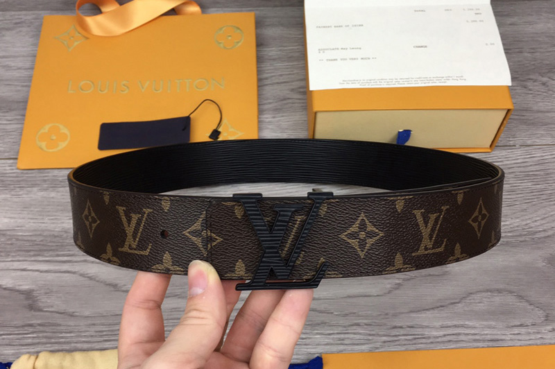 Louis Vuitton MP069V LV Initiales 40mm reversible belt In Black Epi/Monogram Canvas With Black Buckle