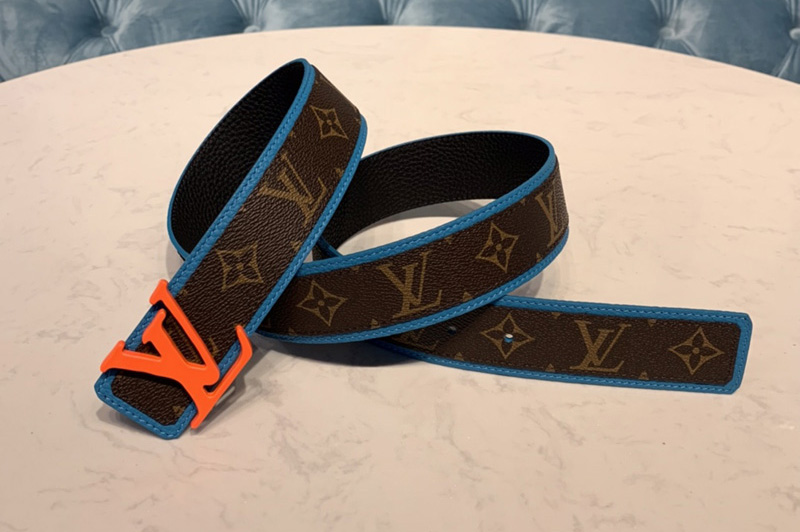 Louis Vuitton MP204V LV Shape Patchwork 40mm belt in Monogram canvas With Orange Buckle