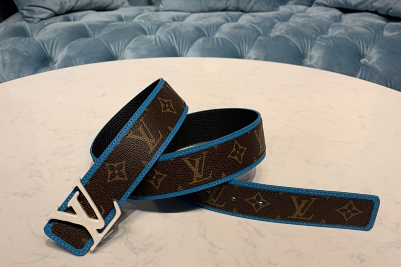Louis Vuitton MP204V LV Shape Patchwork 40mm belt in Monogram canvas With White Buckle