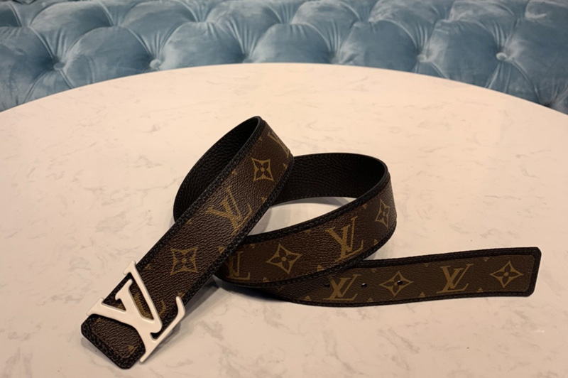 Louis Vuitton MP205V LV Shape Patchwork 40mm belt in Monogram canvas With White Buckle