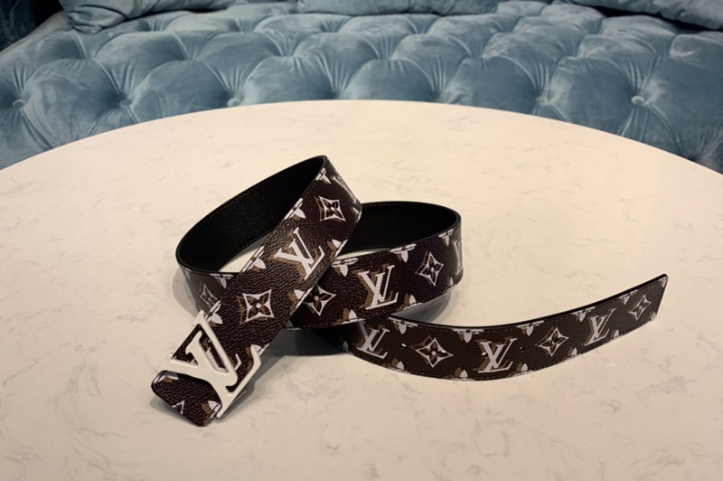 Louis Vuitton MP241V LV Shape 40mm reversible belt in Monogram Canvas With White Buckle