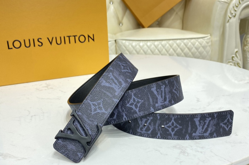 Louis Vuitton MP281V LV LV Shape 40MM reversible belt in Monogram canvas and Calf leather With Black Buckle
