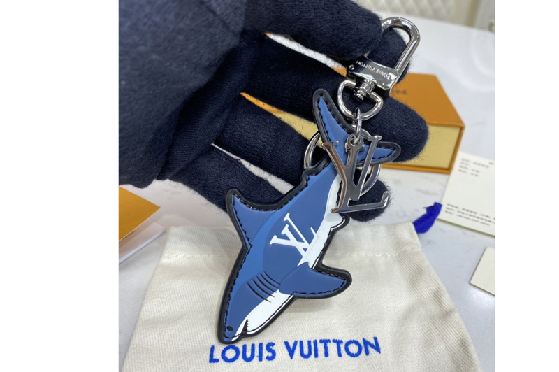 Louis Vuitton MP2978 LV Aquatics bag charm and key holder in Blue Calf leather