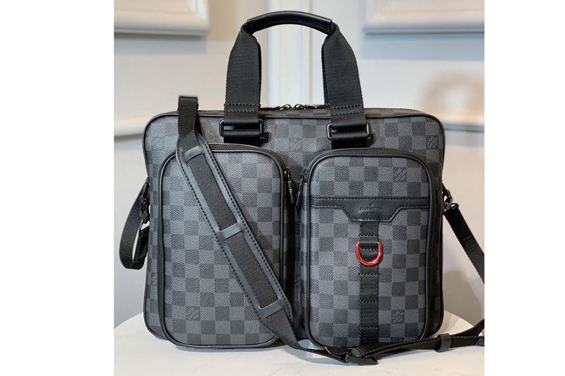 Louis Vuitton M69534 LV Utility Business Bag in Damier Graphite coated canvas