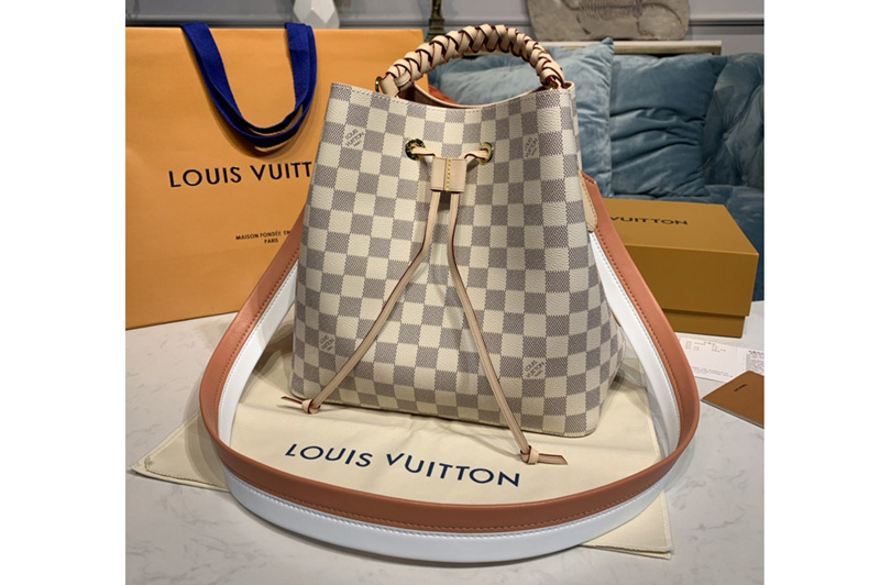 Louis Vuitton N40344 LV NeoNoe bucket bag in Damier Azur canvas