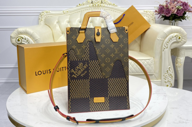 Louis Vuitton N40355 LV Mini Tote bag in Giant Damier Ebene and Monogram coated canvas