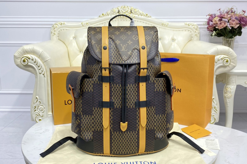 Louis Vuitton N40358 LV Christopher PM backpack in Giant Damier Ebene and Monogram coated canvas