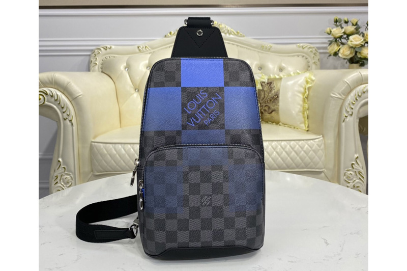 Louis Vuitton N40404 LV Avenue Sling Bag in Blue Damier Graphite Giant coated canvas