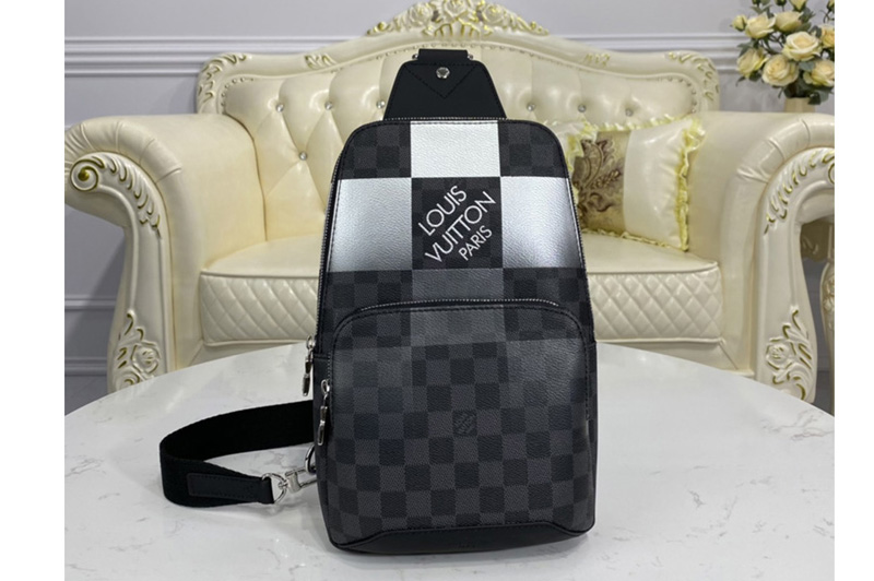 Louis Vuitton N40403 LV Avenue Sling Bag in White Damier Graphite Giant coated canvas