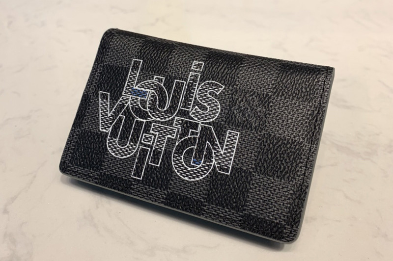 Louis Vuitton N60300 LV Pocket Organizer Wallet In Damier Graphite Canvas