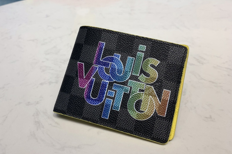 Louis Vuitton N60302 LV Multiple Wallet In Damier Graphite Canvas