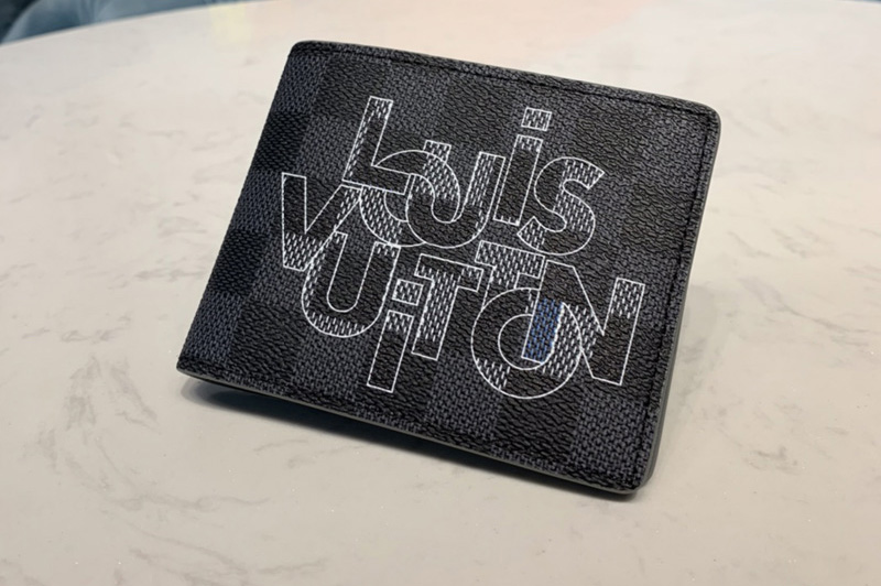 Louis Vuitton N60303 LV Multiple Wallet In Damier Graphite Canvas