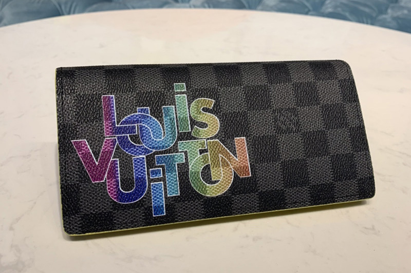 Louis Vuitton N60326 LV Brazza Wallet In Damier Graphite Canvas