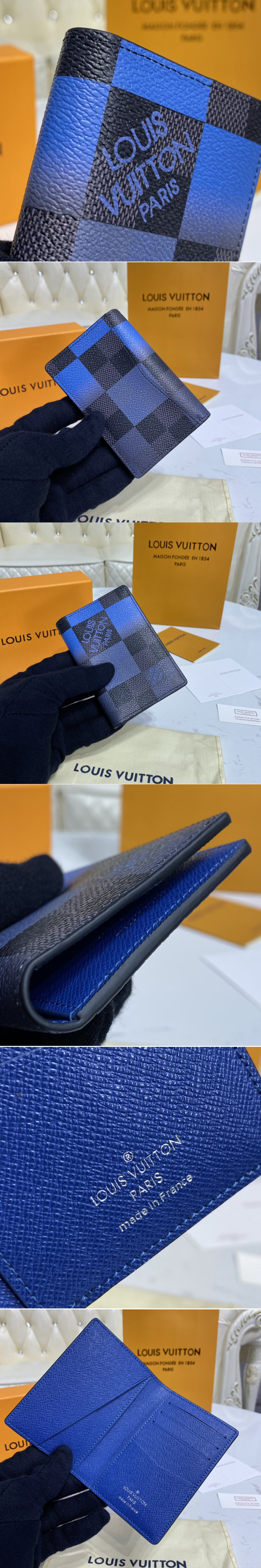 Genuine+Louis+Vuitton+Blue+Damier+Graphite+Giant+Coated+Canvas+N40412 for  sale online