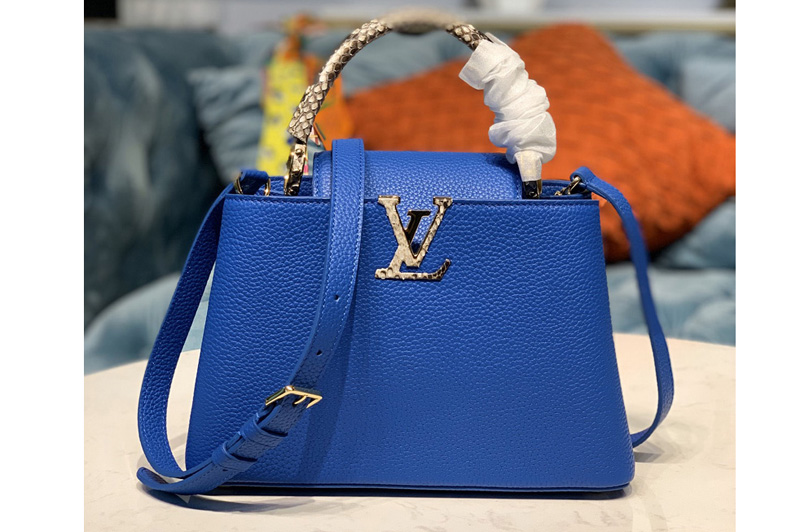 Louis Vuitton N98387 LV Capucines BB Handbag in Royal Blue Taurillon Leather