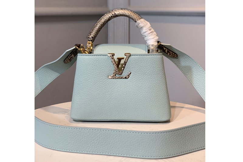 Louis Vuitton M55922 LV Capucines Mini handbag In Green Taurillon leather