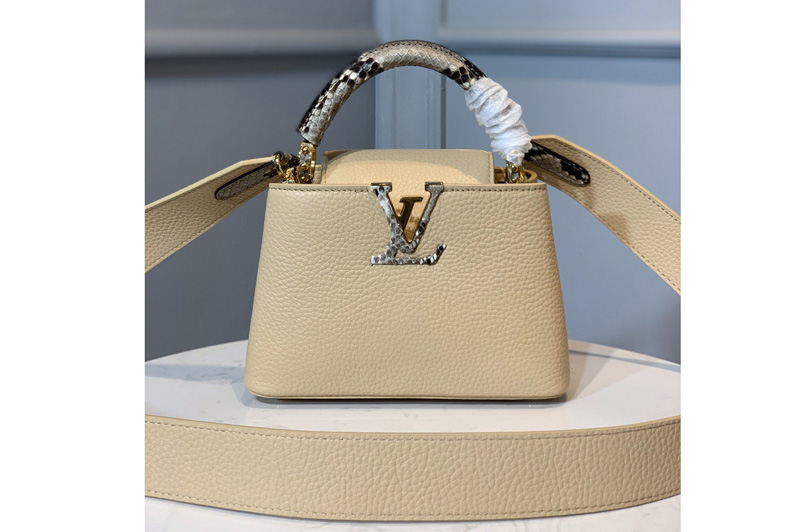 Louis Vuitton M55923 LV Capucines Mini handbag In Yellow Taurillon leather