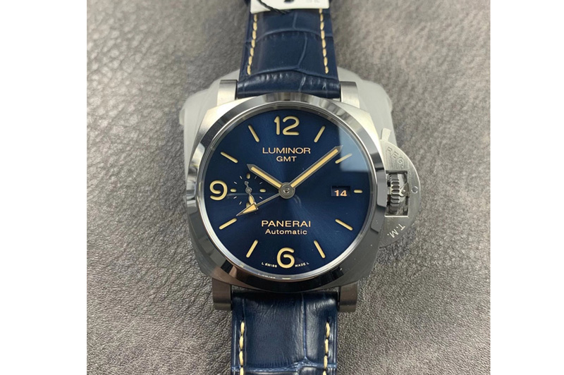 Panerai PAM1033 V 44mm VSF 1:1 Best Edition Blue Dial on Blue Leather Strap P.9011 Super Clone