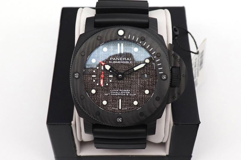 Panerai PAM 1039 Carbotech VSF Best Edition Dark Grey Sail Dial on Rubber Strap P.9010 Clone (Free White Rubber Strap)
