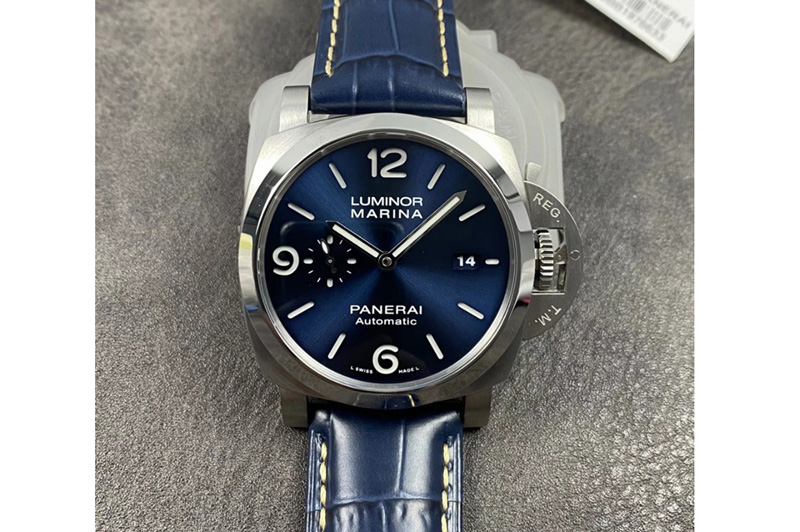 Panerai PAM1313 VSF 1:1 Best Edition Blue Dial on Blue Leather Strap P.9010 Clone