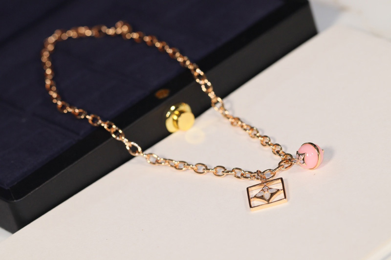 Louis Vuitton Q94465 LV B Blossom Necklace Pink Gold White Gold Pink Opal White Mother of Pearl and Diamonds