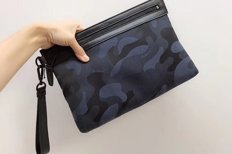 Mulberry RL5593 Clutch Bags Midnight & Black Camo Jacquard