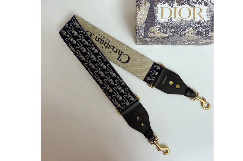 Christian Dior S8540 Dior shoulder strap in Black Dior Oblique Jacquard
