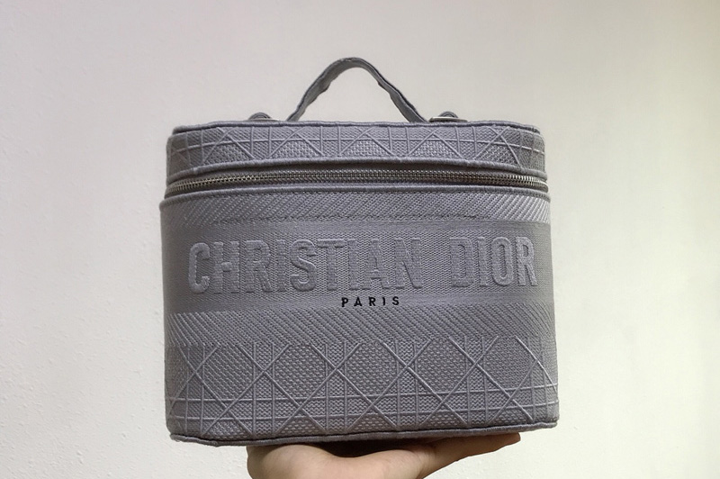 Christian Dior S5417 Diortravel Vanity Case in Light Blue Dior Oblique Canvas