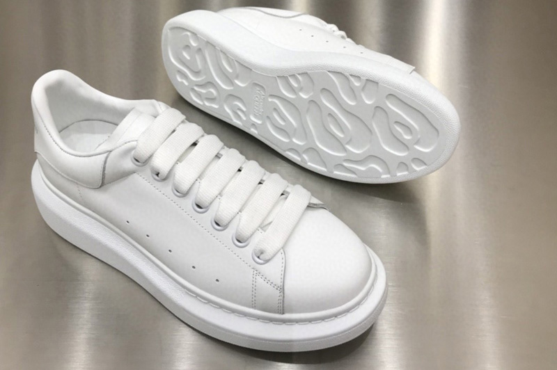 Men and Women's Alexander Mcqueen 553770 Oversized Sneaker White/White Calfskin