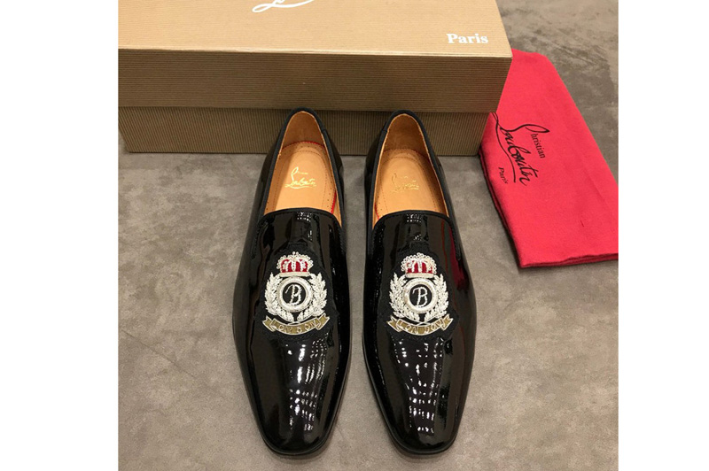 Mens Christian Louboutin Loafer and Shoes in Black Calfskin Leather