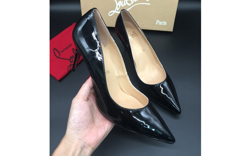 Womens Christian Louboutin Pigalle Follies pump 6cm heel shoes in Black patent leather