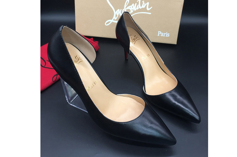 Womens Christian Louboutin Pigalle Follies pump 6cm heel shoes in Black Leather