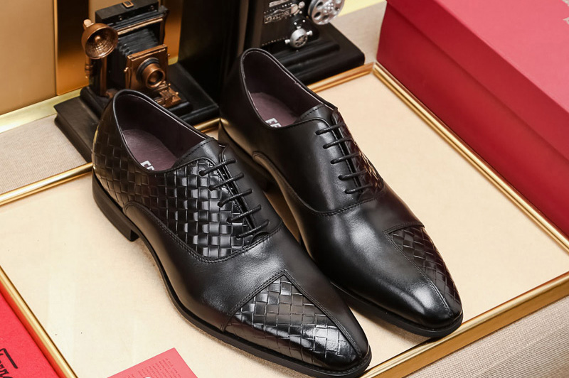 Men's Ferragamo Oxford Shoe In Black Calfskin Leather